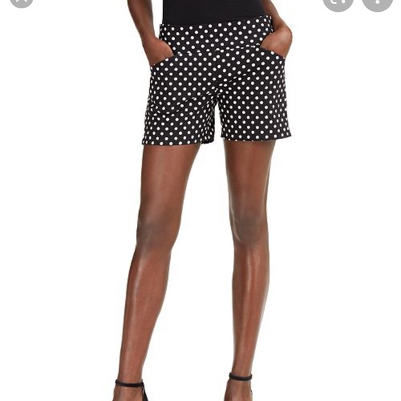 INC International Concepts Pants - Inc black polka dot shorts, Size 6